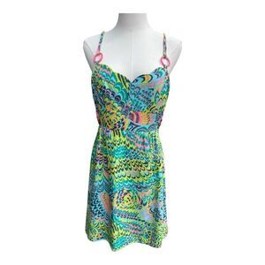 Nanette LePore Multicolor Abstract Silk Dress Size Small